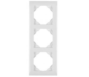 Espelho Triplo Marfim para tomadas e interruptores - Logus90 - Aurymat
